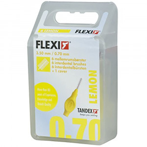 Ершик FLEXI межзубный 0,7/3,5 мм (6 шт.+1 колпачок) ЖЕЛТЫЙ (Tandex)