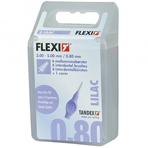 Ершик FLEXI межзубный 0,8/3?5 мм (6 шт.+1 колпачок) конический ФИОЛЕТОВЫЙ (Tandex)
